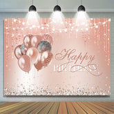 Ballon Rosa Diamanten Funkeln Glücklich Geburtstag Hintergrund